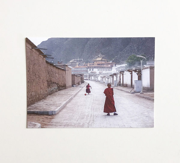 Postkarte Spielende Mönche