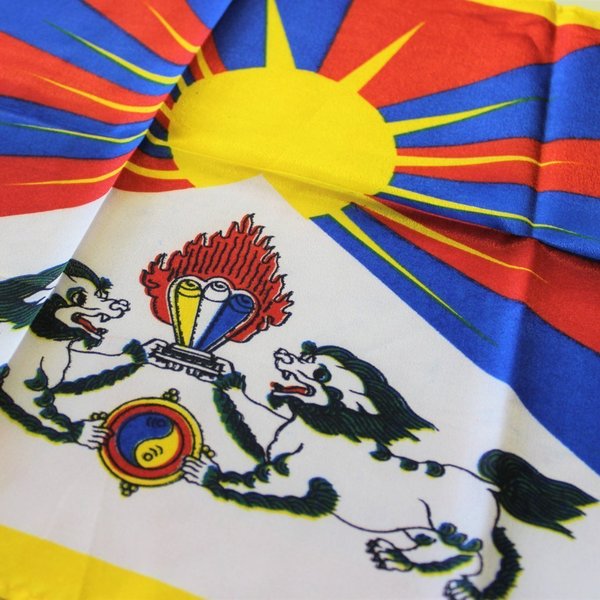Tibet-Flagge 70 x 40 mit Hohlsaum